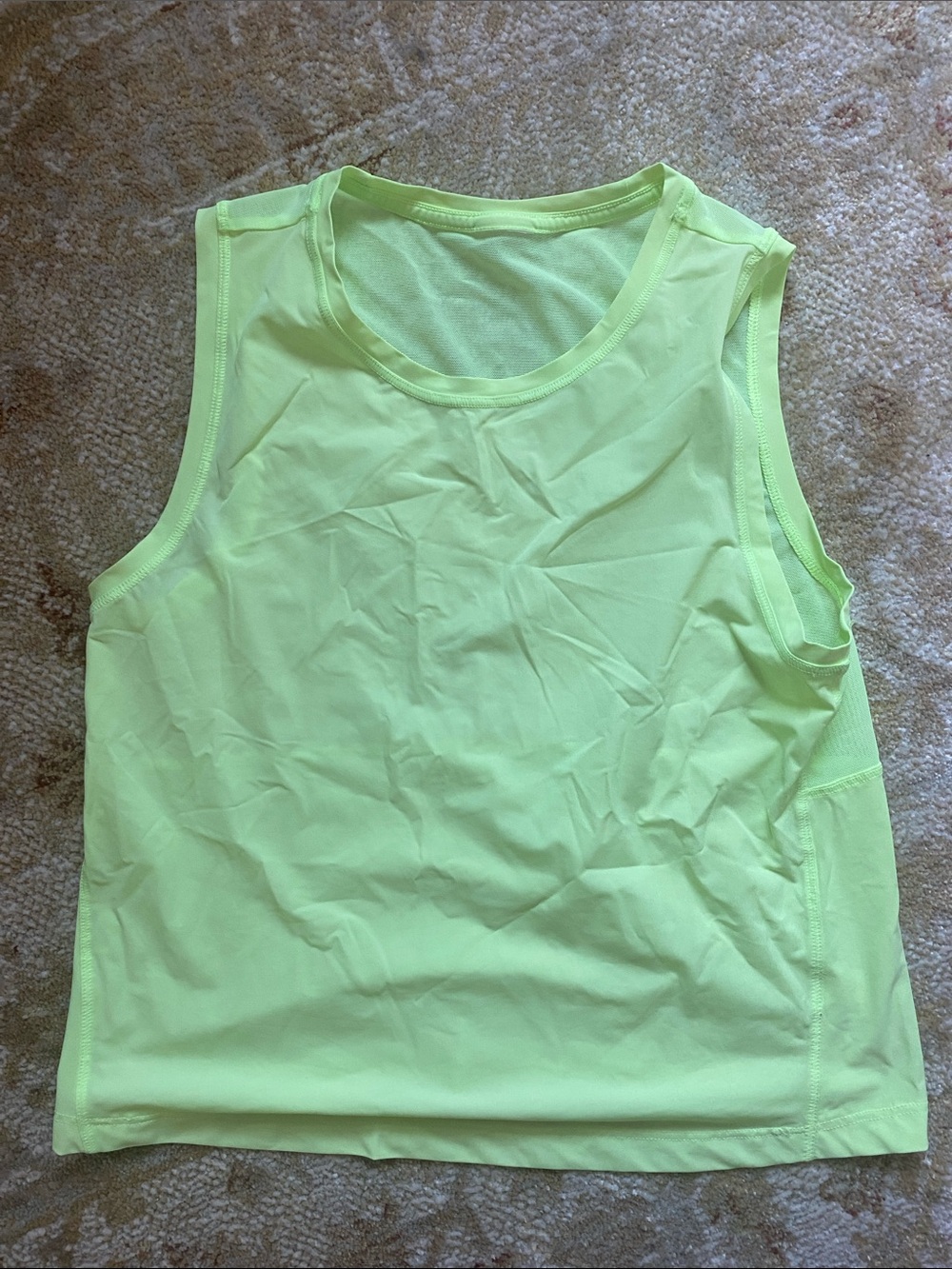 Athleta Sleeveless Neon Yellow mesh tank
